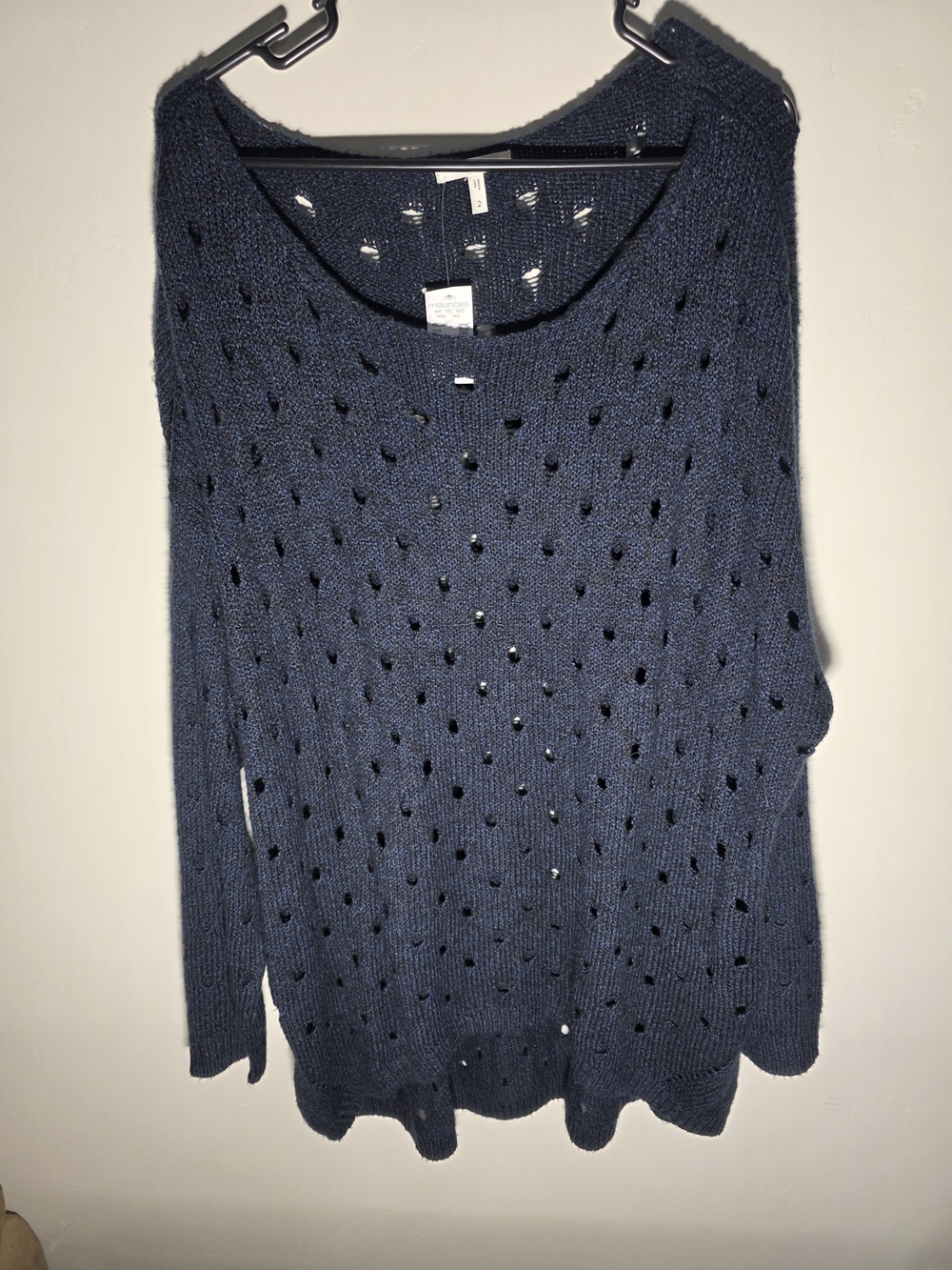 Maurices Navy Open-Knit Scoop Neck Sweater